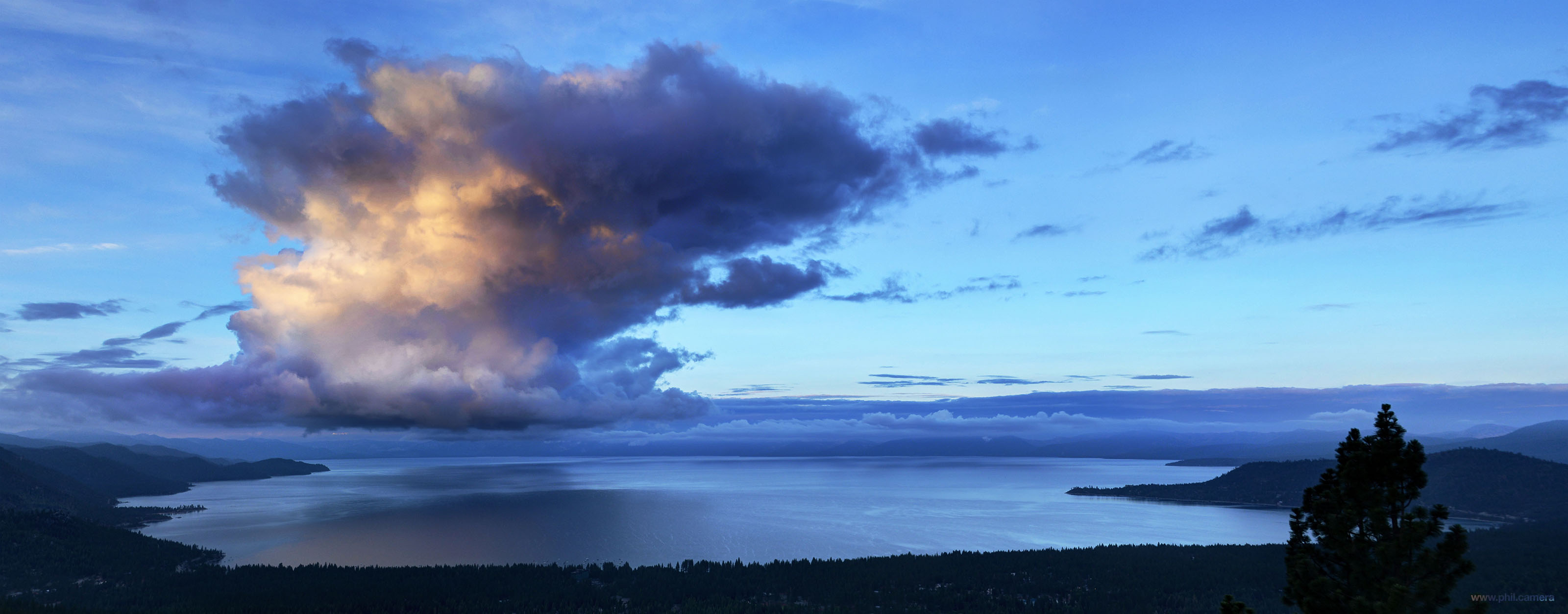 Dramatic Cloud Column over Lake Tah